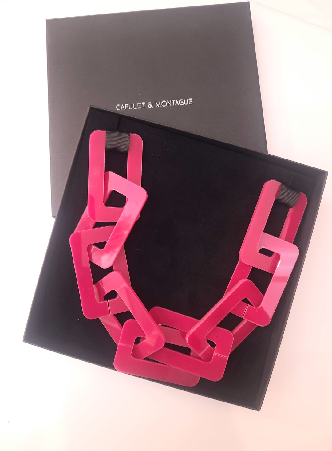 Fuchsia pink Chain Link Necklace