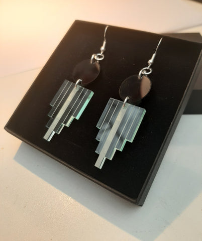 Glass Art deco earrings
