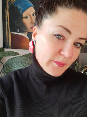 Brilliant Red Ginkgo stud earrings