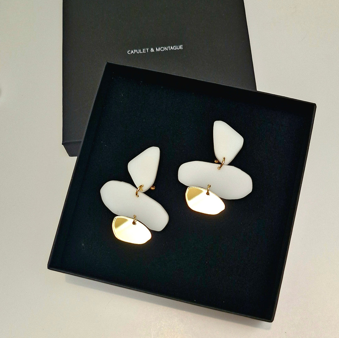 Earrings made from recycled acrylic by Capulet and montague 