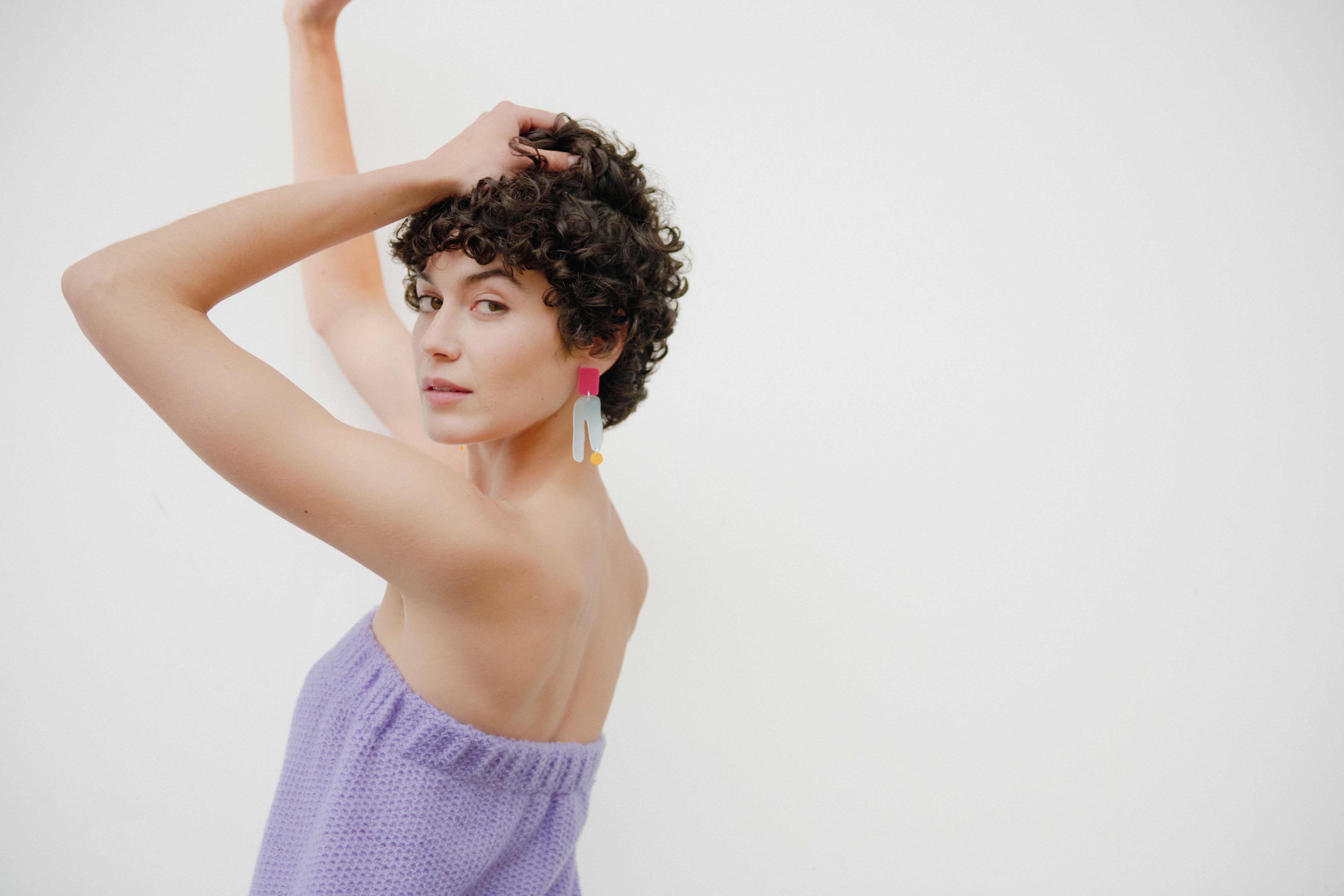 blue and pink earrings made in dublin ireland by Capulet and Montague jewellery