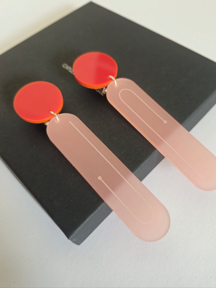 Etched earrings - rose