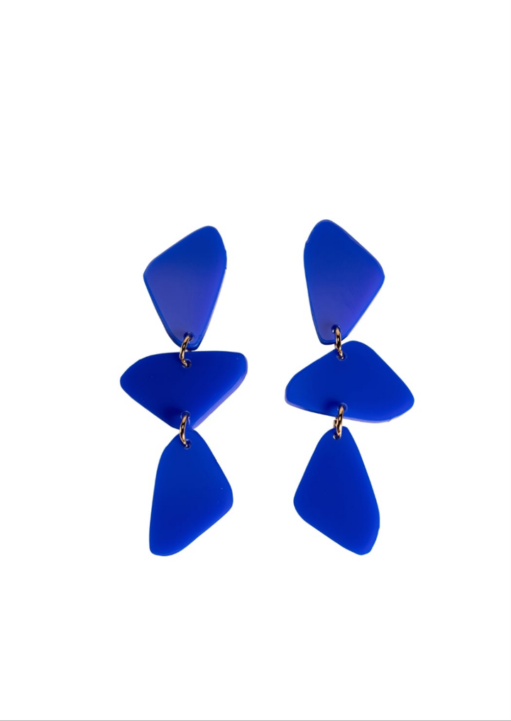 Yves klein blue Stacked rock earring