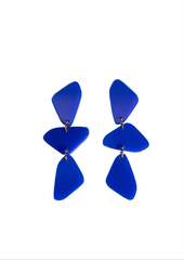 Yves klein blue Stacked rock earring