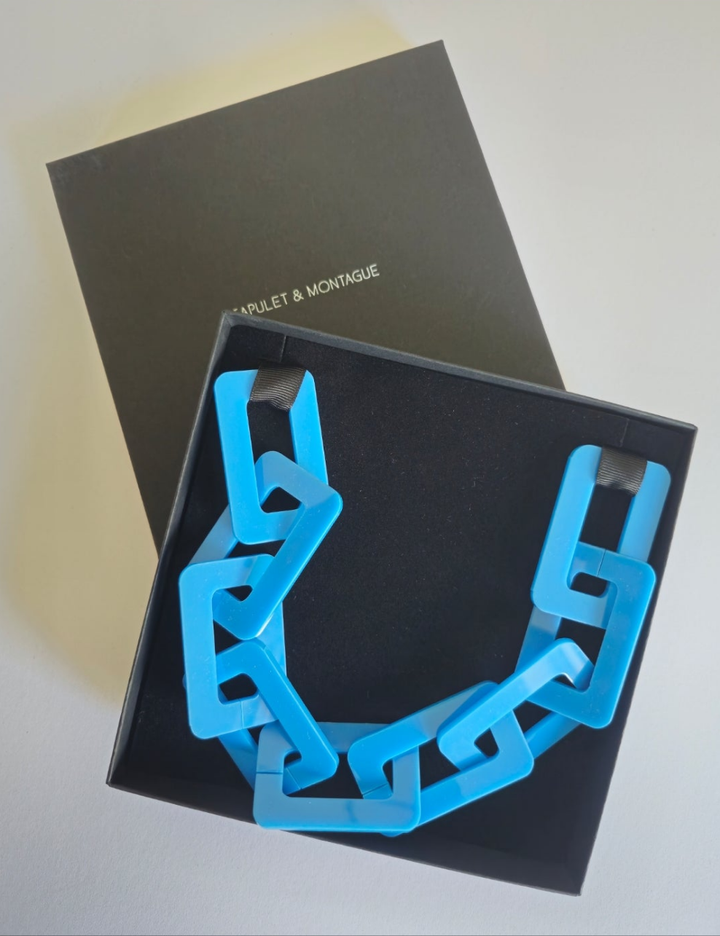 Teal blue chain link
