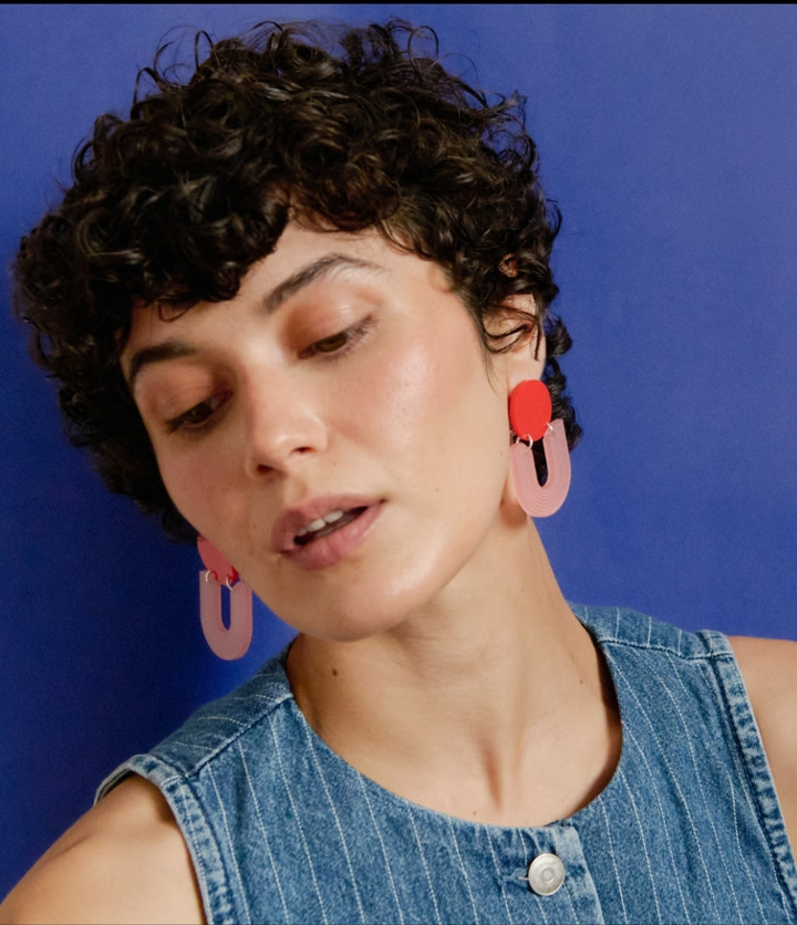 Arc etched earrings
