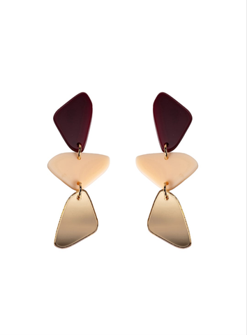 Stacked rock earring