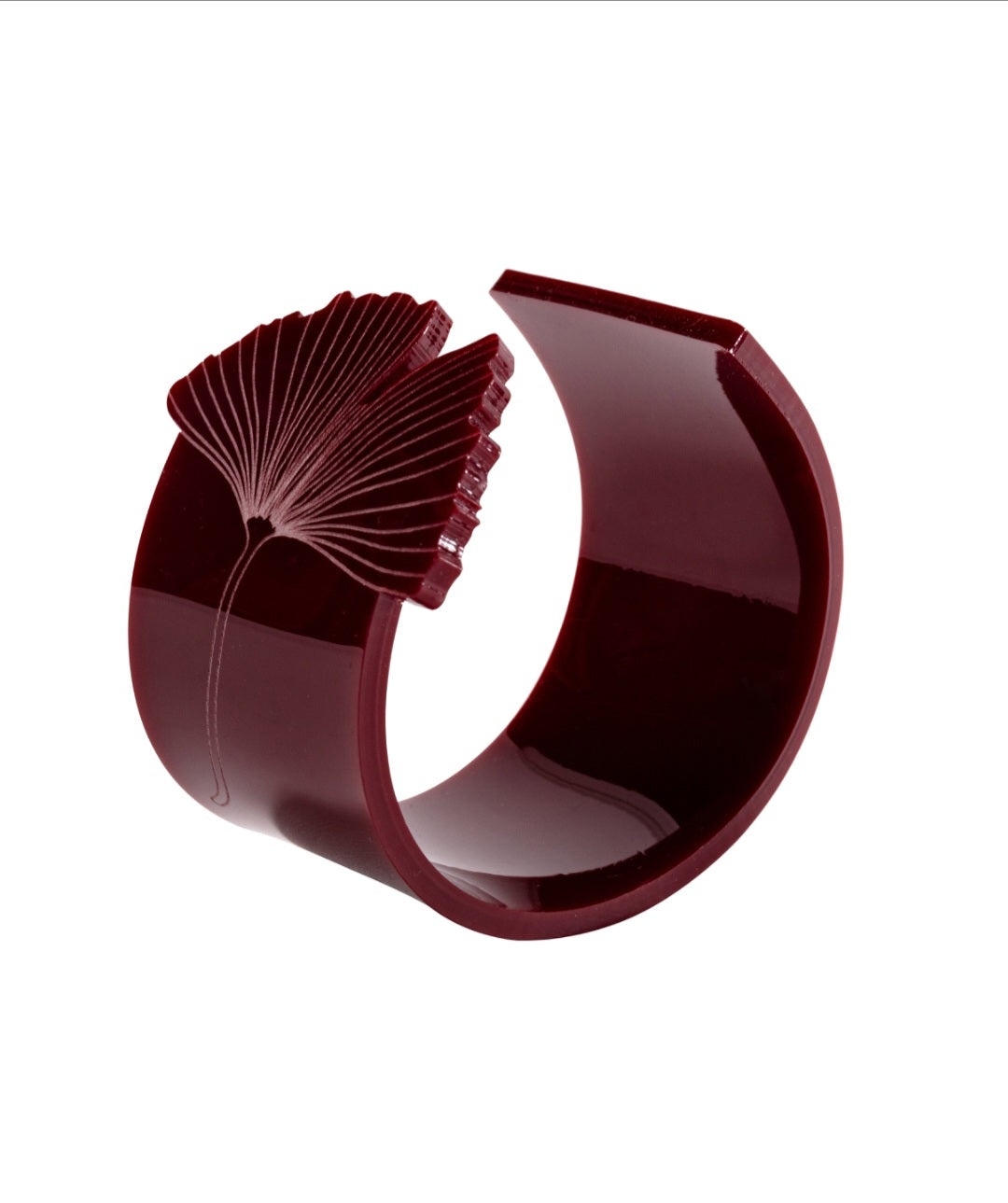 Burgundy Ginkgo Cuff