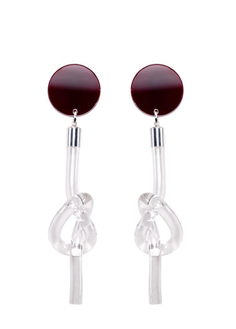 Lucite knot earring