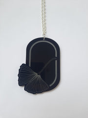 Long Ginkgo pendant necklace