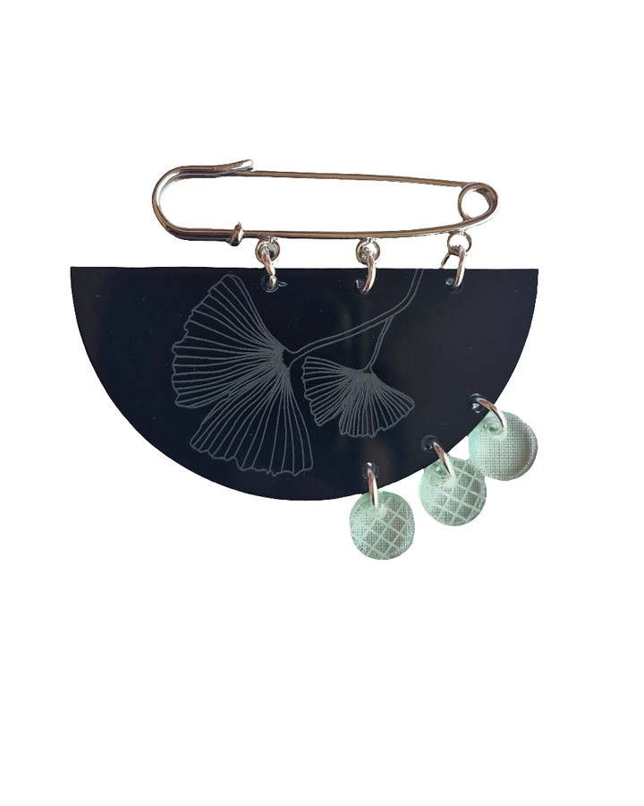 Ginkgo brooch