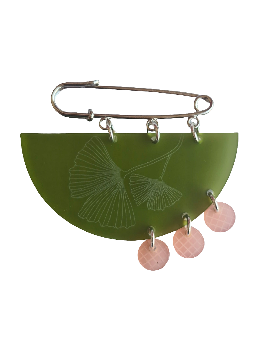 Ginkgo brooch