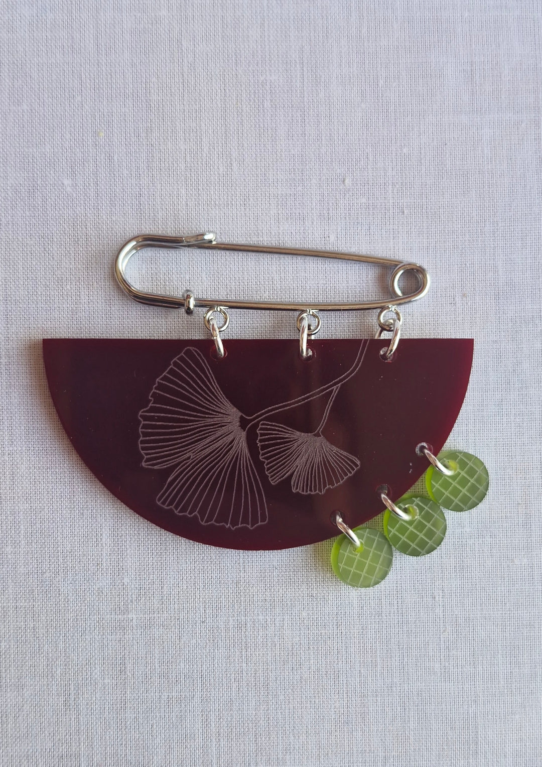 Ginkgo brooch