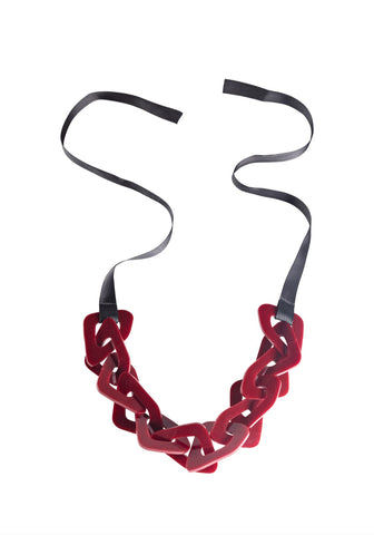 Burgundy Chain link rock necaklac