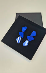 Yves klein blue Stacked rock earring