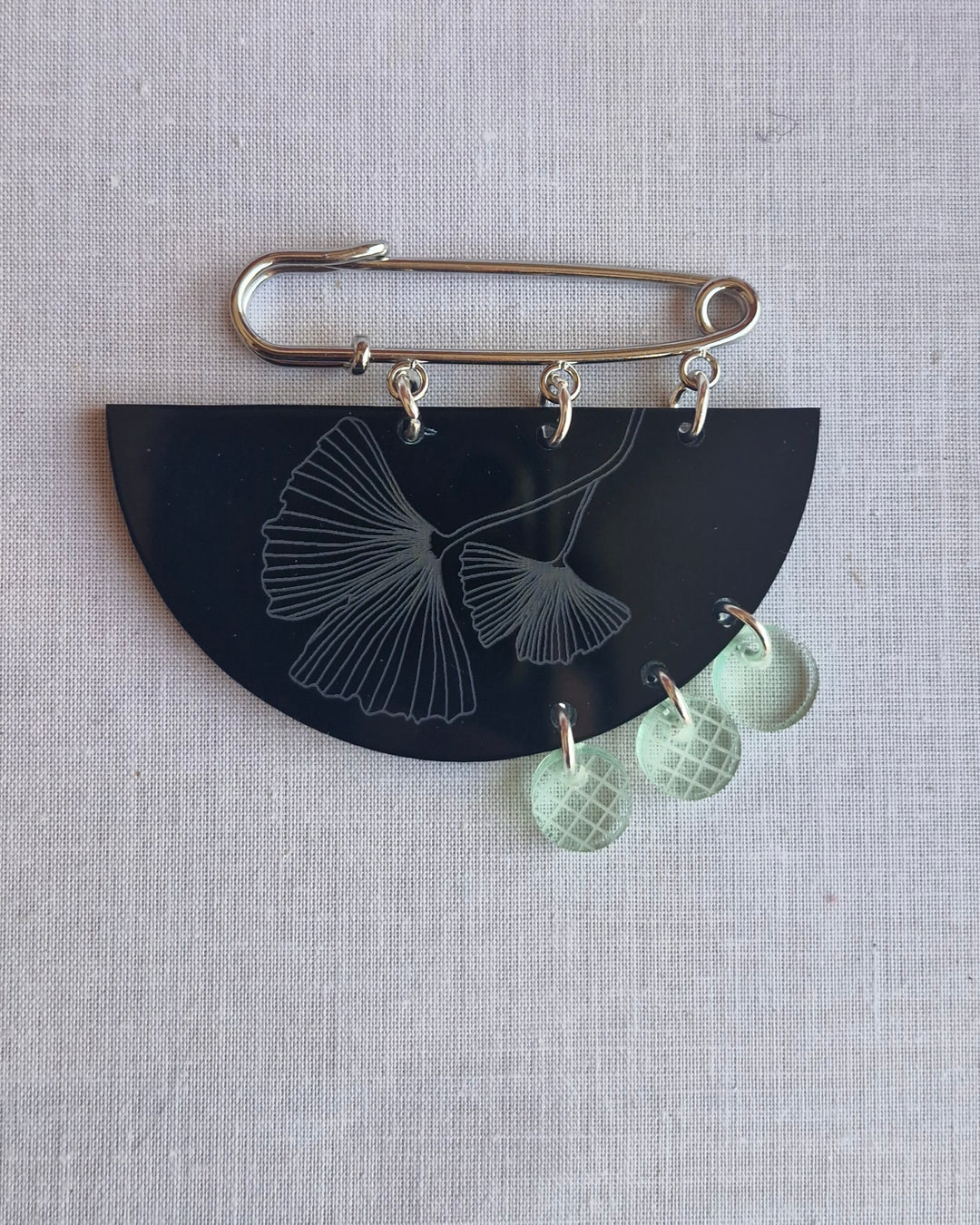 Ginkgo brooch
