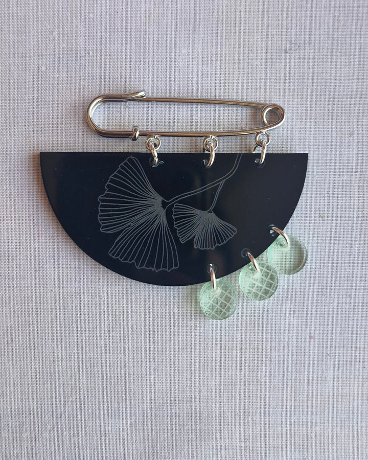 Ginkgo brooch