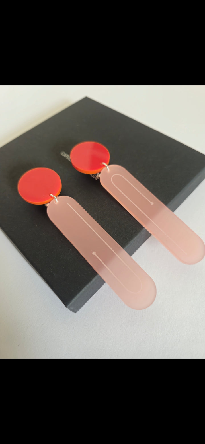 Etched earrings - rose