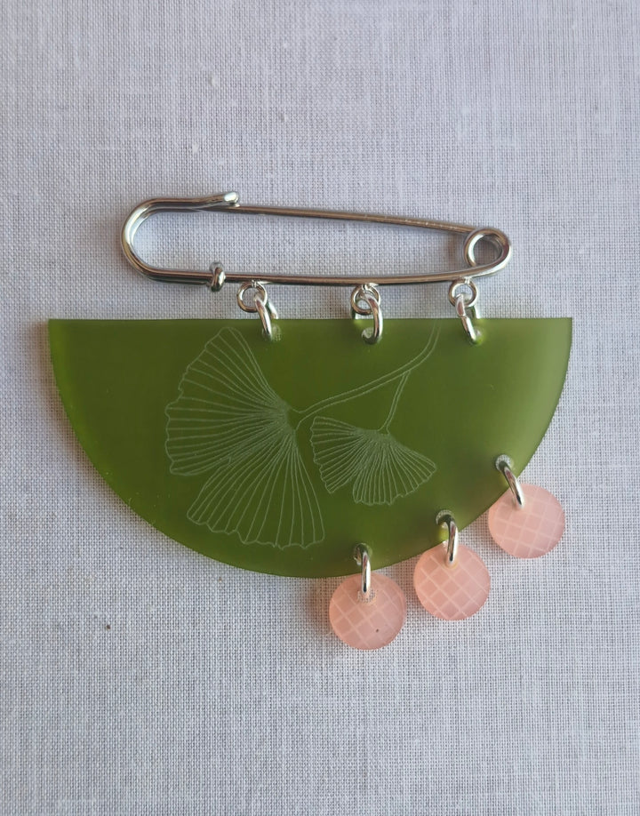 Ginkgo brooch