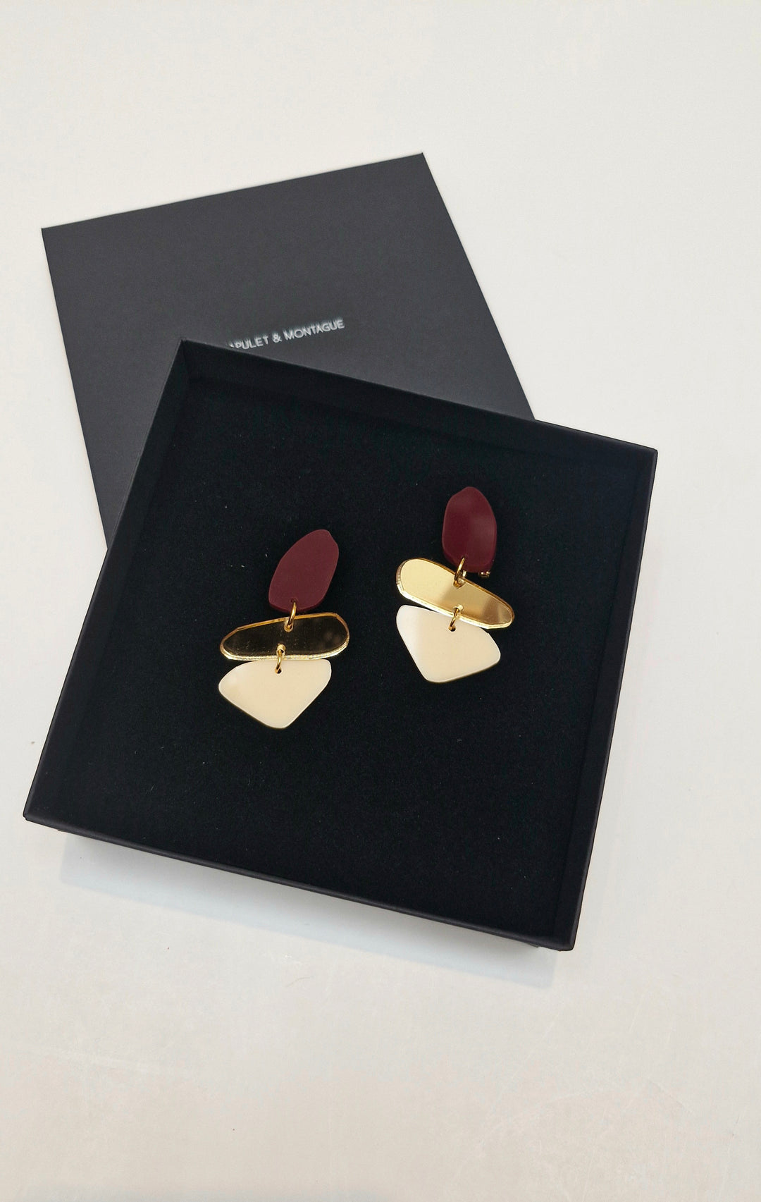 Earrings made from recycled acrylic 