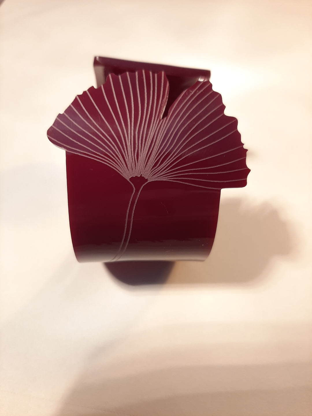 Burgundy Ginkgo Cuff