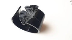 Sculptural Acrylic Cuff with etched Ginkgo leaf detail